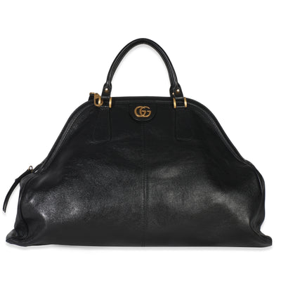 Black Calfskin Large Re(Belle) Shoulder Bag