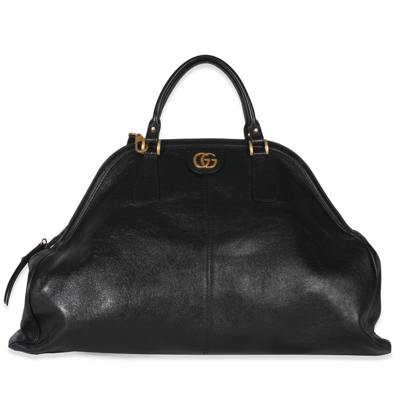 Black Calfskin Large Re(Belle) Shoulder Bag