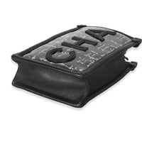 Black Tweed PVC Logo Pouch With Chain