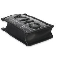 Black Tweed PVC Logo Pouch With Chain