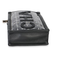 Black Tweed PVC Logo Pouch With Chain