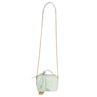 Mint Quilted Caviar Small CC Filigree Vanity Case