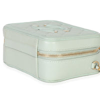 Mint Quilted Caviar Small CC Filigree Vanity Case