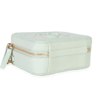 Mint Quilted Caviar Small CC Filigree Vanity Case