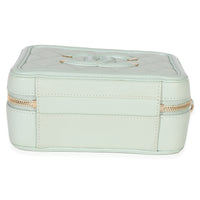 Mint Quilted Caviar Small CC Filigree Vanity Case