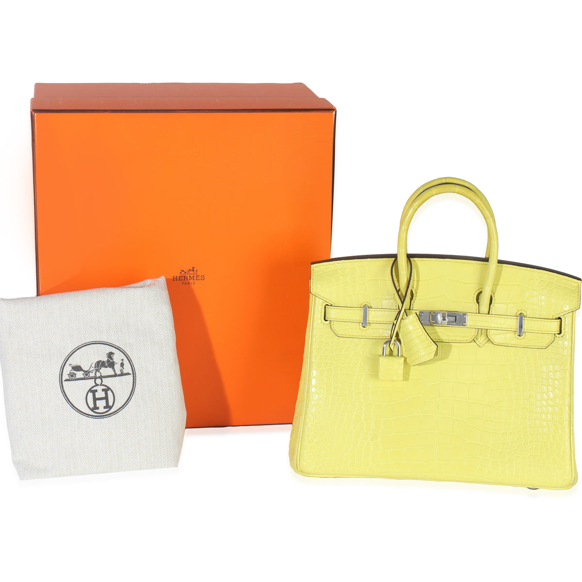 Lime Mississippiensis Matte Alligator Birkin 25 PHW