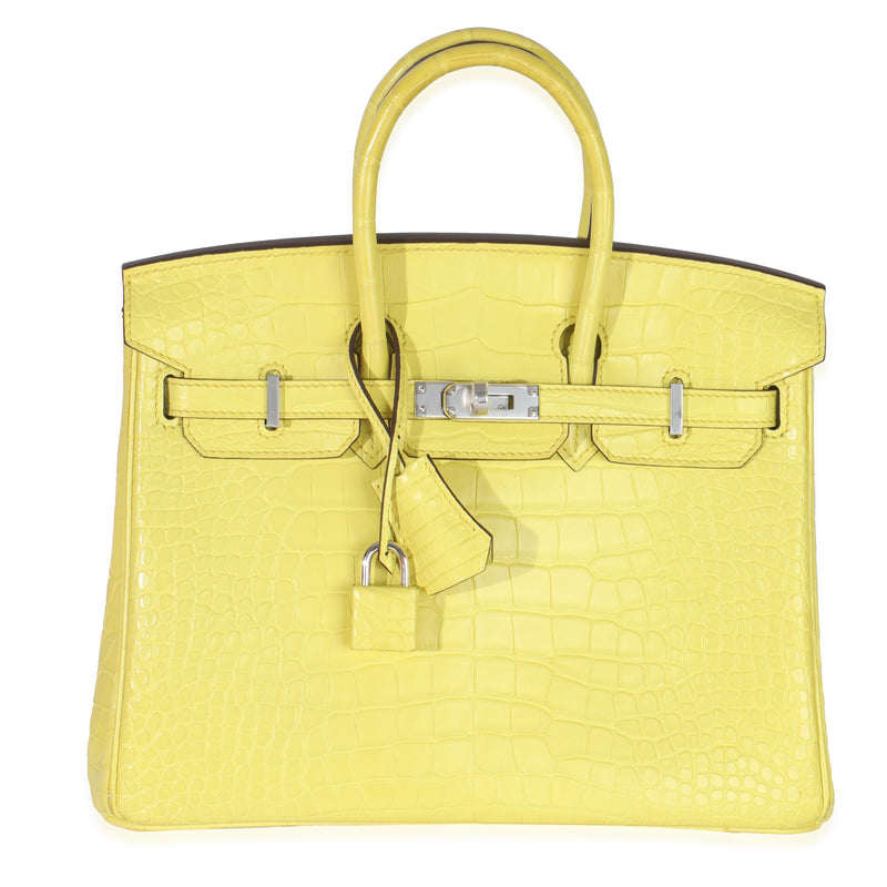 Lime Mississippiensis Matte Alligator Birkin 25 PHW