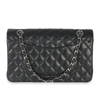 Black Quilted Caviar Medium Classic Double Flap Bag