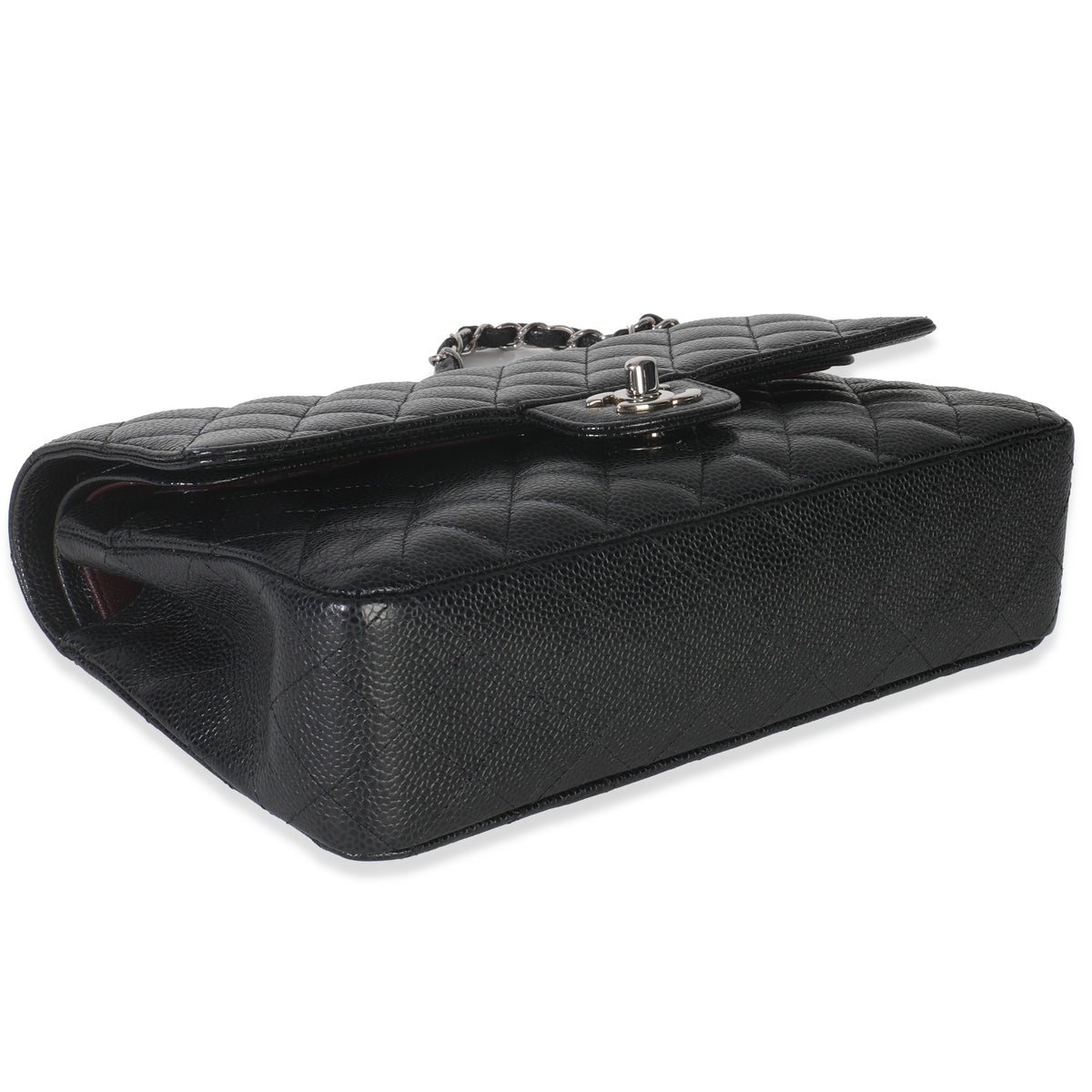 Black Quilted Caviar Medium Classic Double Flap Bag