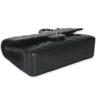 Black Quilted Caviar Medium Classic Double Flap Bag