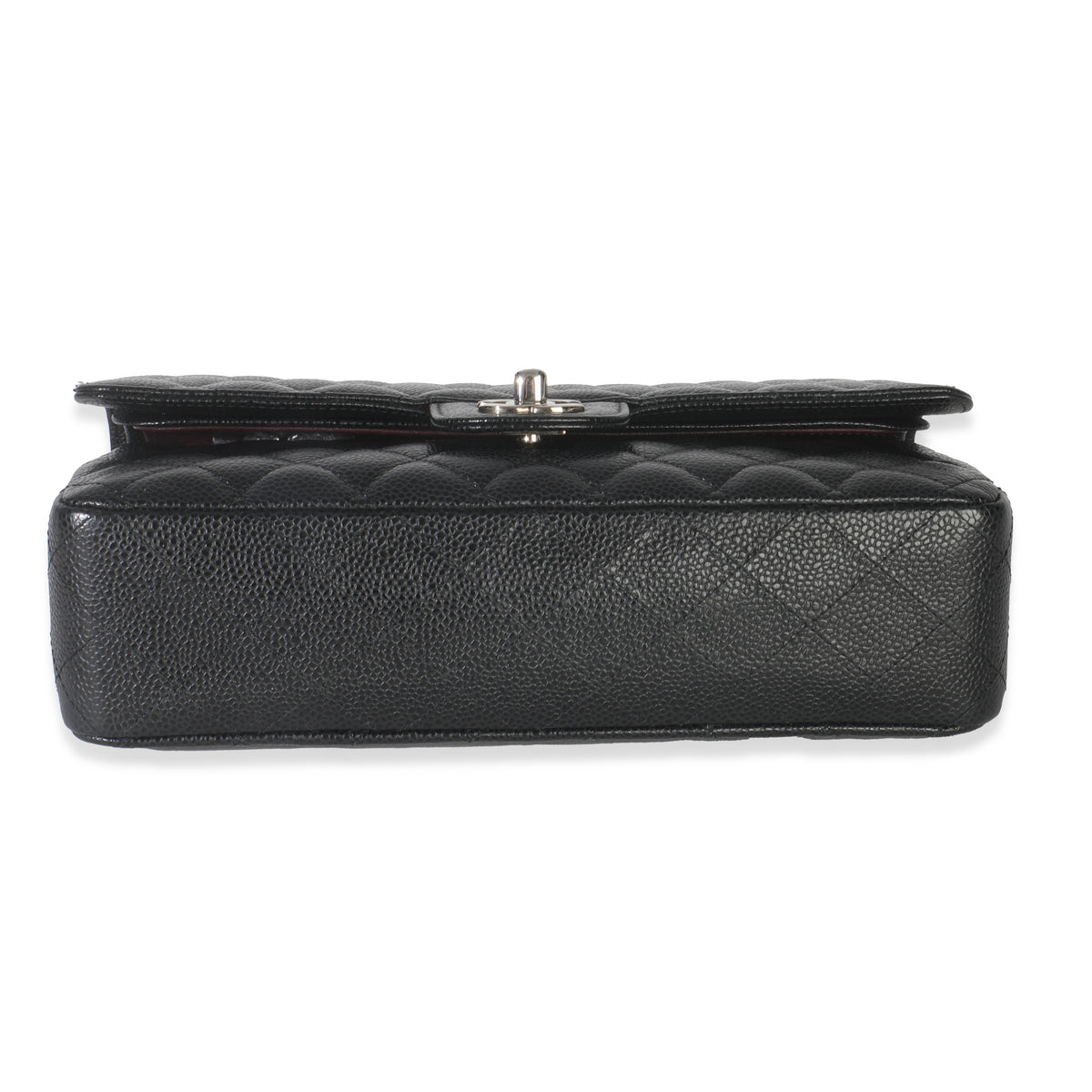 Black Quilted Caviar Medium Classic Double Flap Bag
