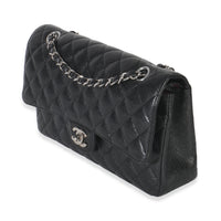 Black Quilted Caviar Medium Classic Double Flap Bag