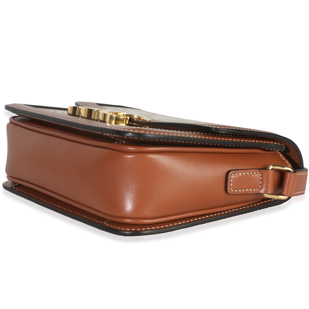 White Calfskin Triomphe Canvas Teen Triomphe