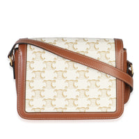 White Calfskin Triomphe Canvas Teen Triomphe