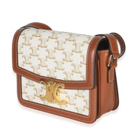 White Calfskin Triomphe Canvas Teen Triomphe