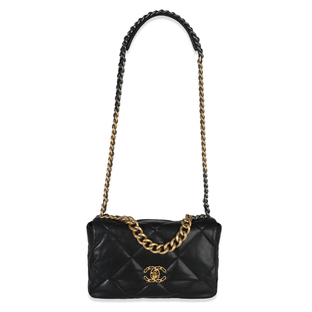 20A Black Quilted Lambskin Large Chanel 19 Flap Bag