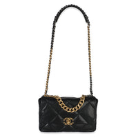 20A Black Quilted Lambskin Large Chanel 19 Flap Bag
