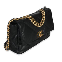 20A Black Quilted Lambskin Large Chanel 19 Flap Bag