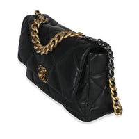 20A Black Quilted Lambskin Large Chanel 19 Flap Bag