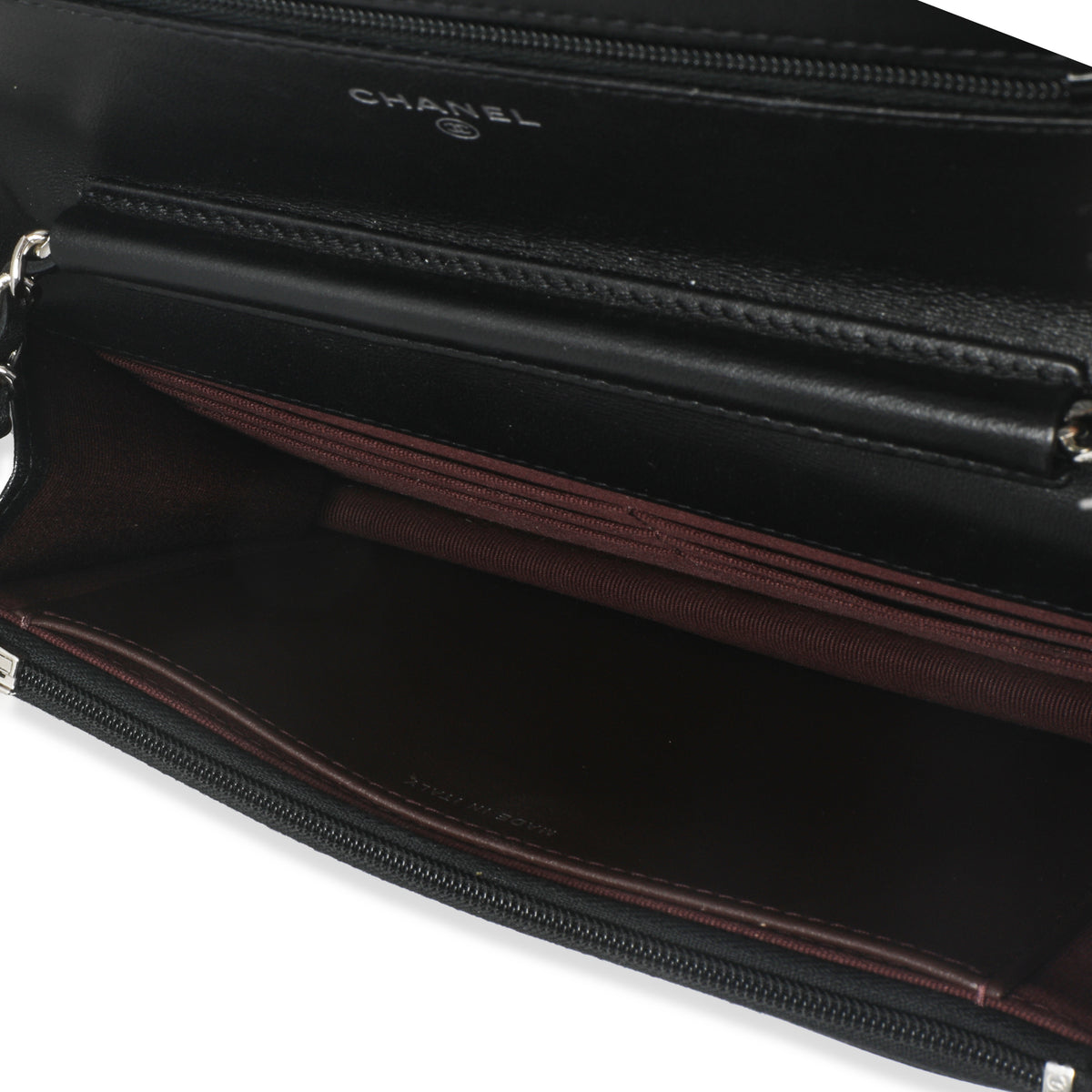 Black Quilted Lambskin Classic Wallet On Chain