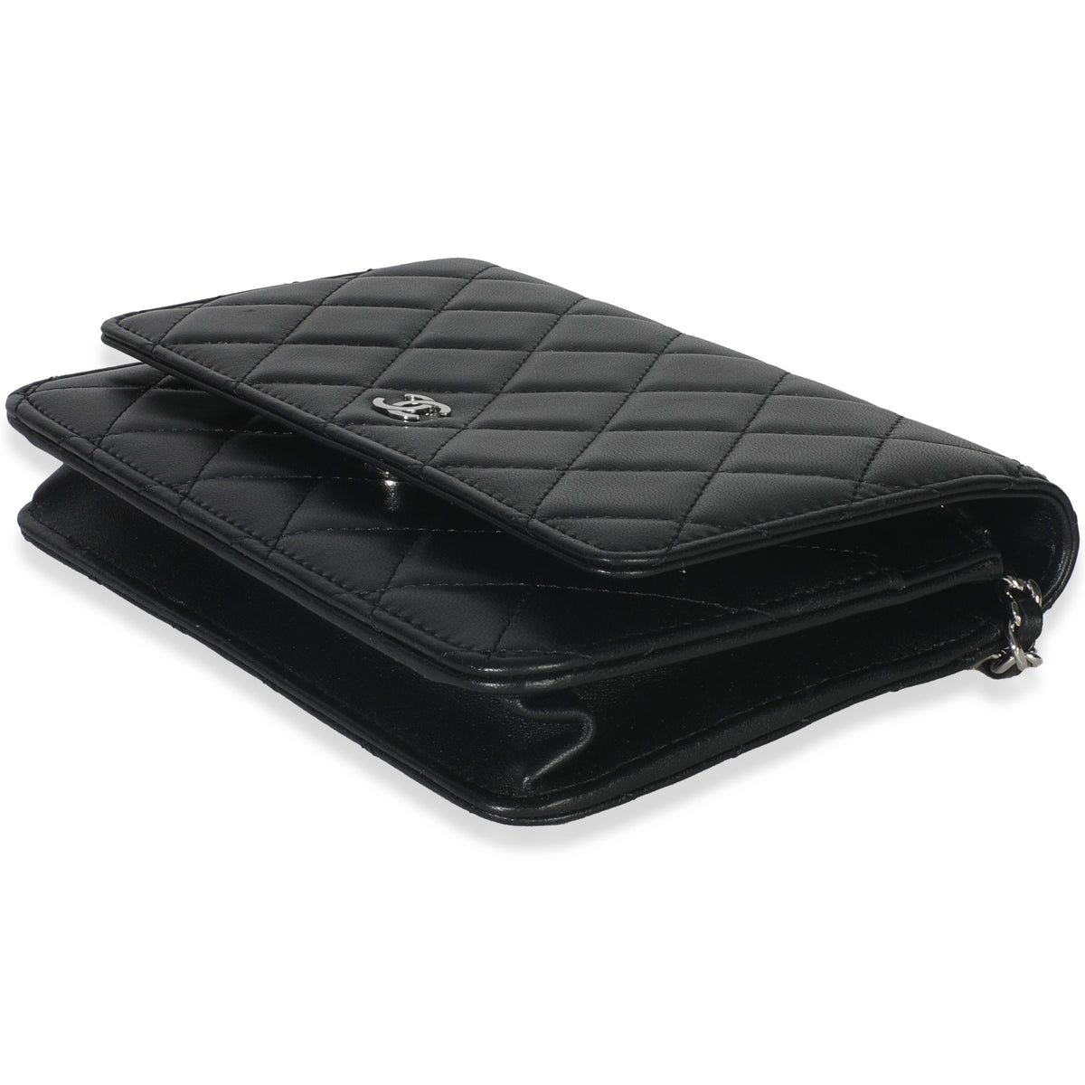 Black Quilted Lambskin Classic Wallet On Chain