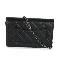 Black Quilted Lambskin Classic Wallet On Chain