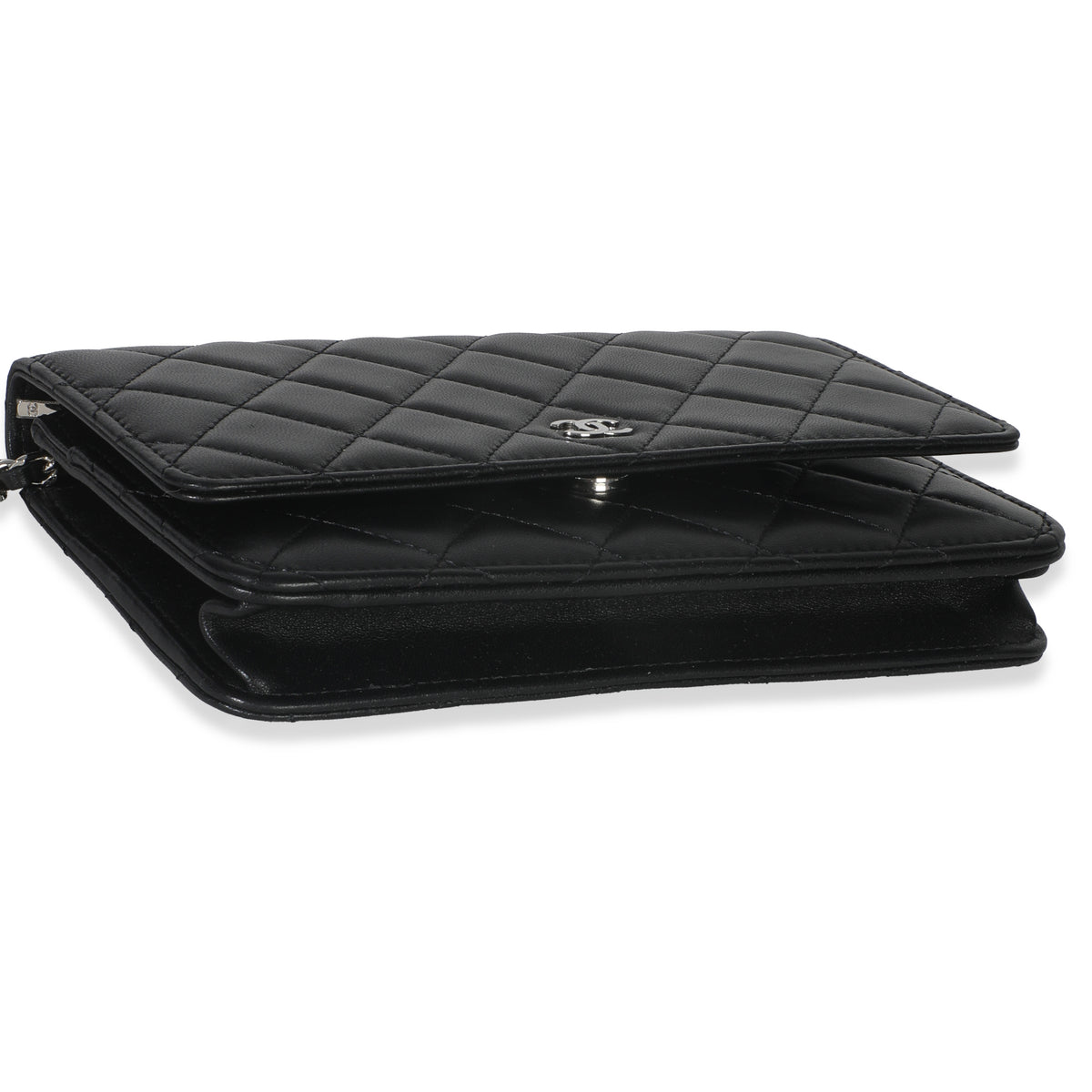 Black Quilted Lambskin Classic Wallet On Chain