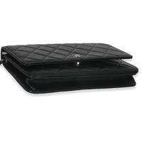 Black Quilted Lambskin Classic Wallet On Chain