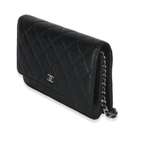 Black Quilted Lambskin Classic Wallet On Chain