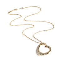 Yellow Gold Diamond Elsa Peretti Open Heart Pendant