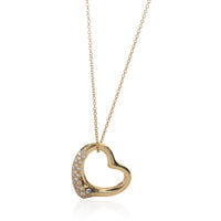Yellow Gold Diamond Elsa Peretti Open Heart Pendant