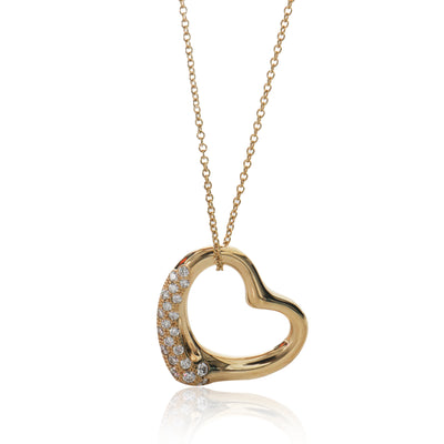Yellow Gold Diamond Elsa Peretti Open Heart Pendant