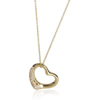Yellow Gold Diamond Elsa Peretti Open Heart Pendant