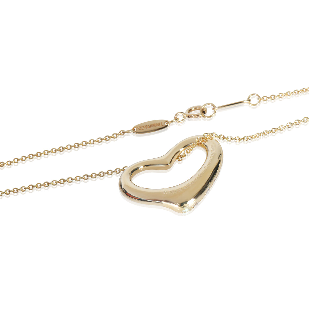 Yellow Gold Diamond Elsa Peretti Open Heart Pendant