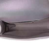 Purple Metallic Lambskin Chevron Quilted Small Boy Bag