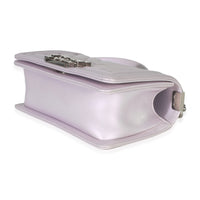 Purple Metallic Lambskin Chevron Quilted Small Boy Bag