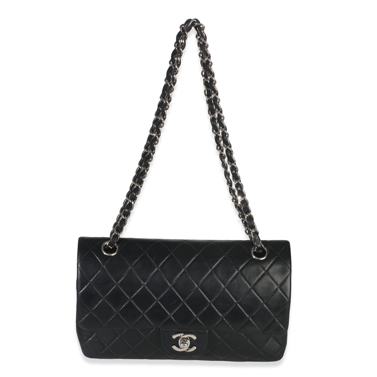 Vintage Black Quilted Lambskin Medium Classic Double Flap Bag