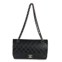 Vintage Black Quilted Lambskin Medium Classic Double Flap Bag