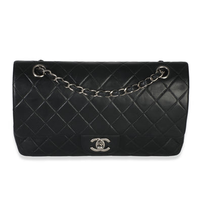 Vintage Black Quilted Lambskin Medium Classic Double Flap Bag