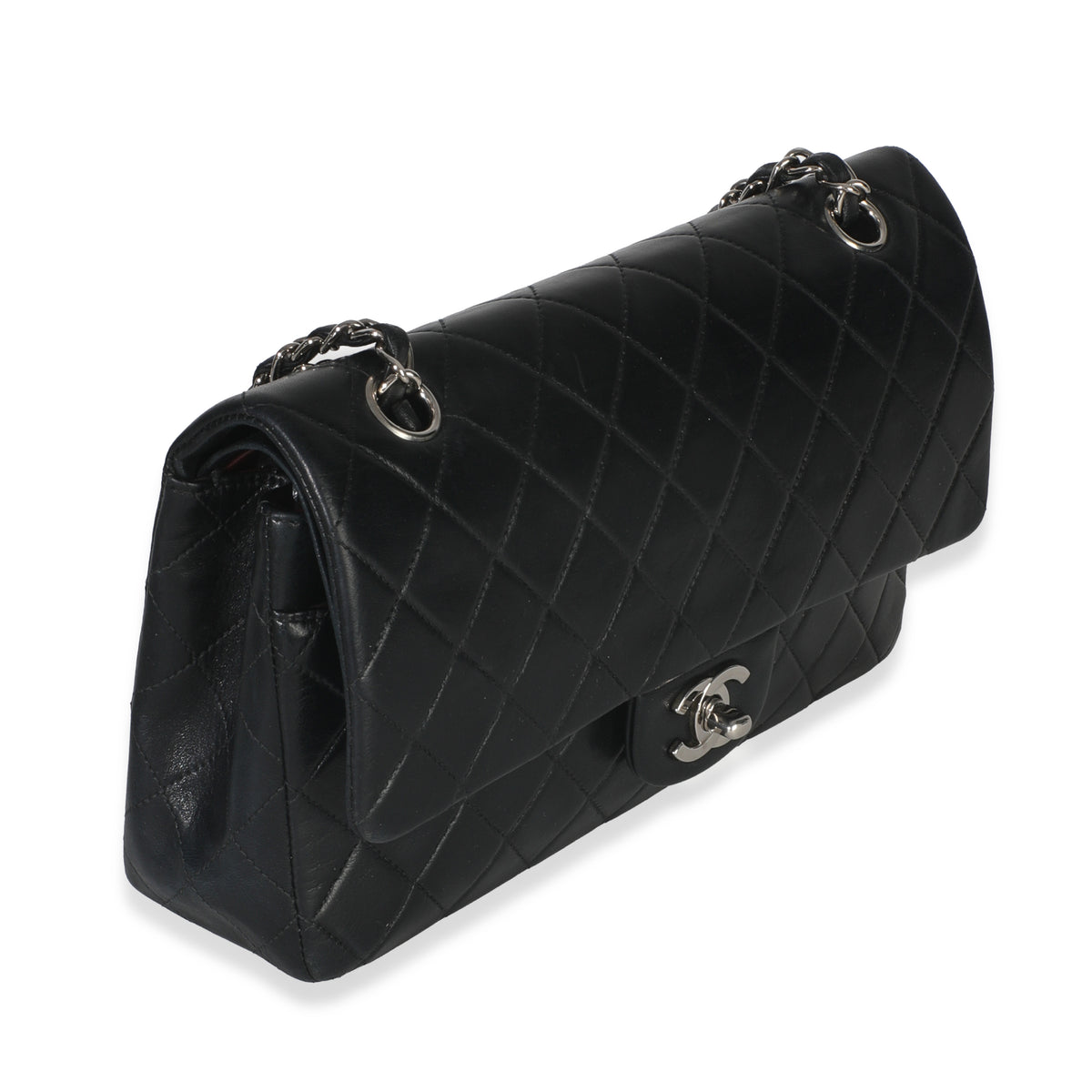 Vintage Black Quilted Lambskin Medium Classic Double Flap Bag
