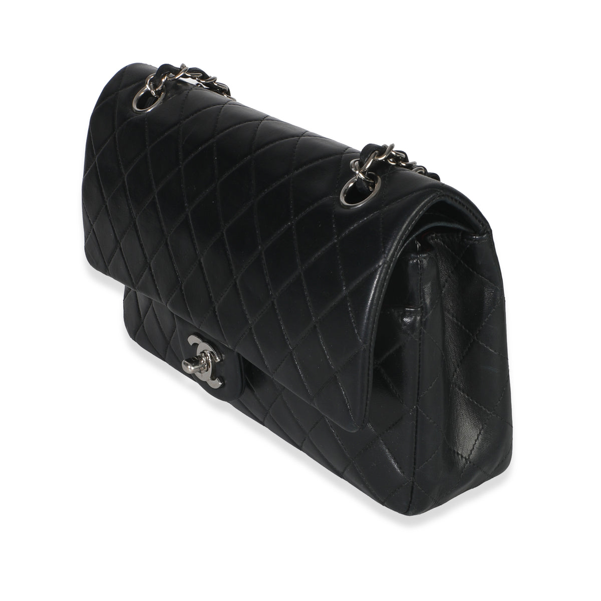 Vintage Black Quilted Lambskin Medium Classic Double Flap Bag