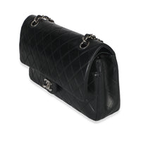 Vintage Black Quilted Lambskin Medium Classic Double Flap Bag