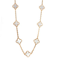 Yellow Gold Mother Of Pearl Vintage Alhambra Necklace