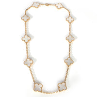 Yellow Gold Mother Of Pearl Vintage Alhambra Necklace