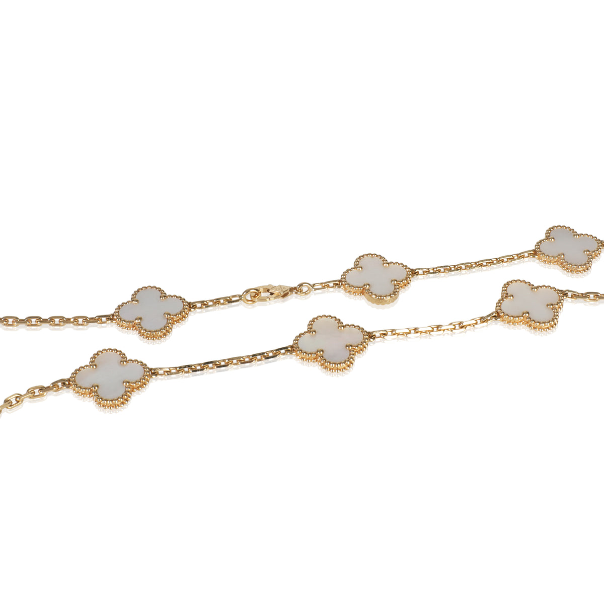 Yellow Gold Mother Of Pearl Vintage Alhambra Necklace