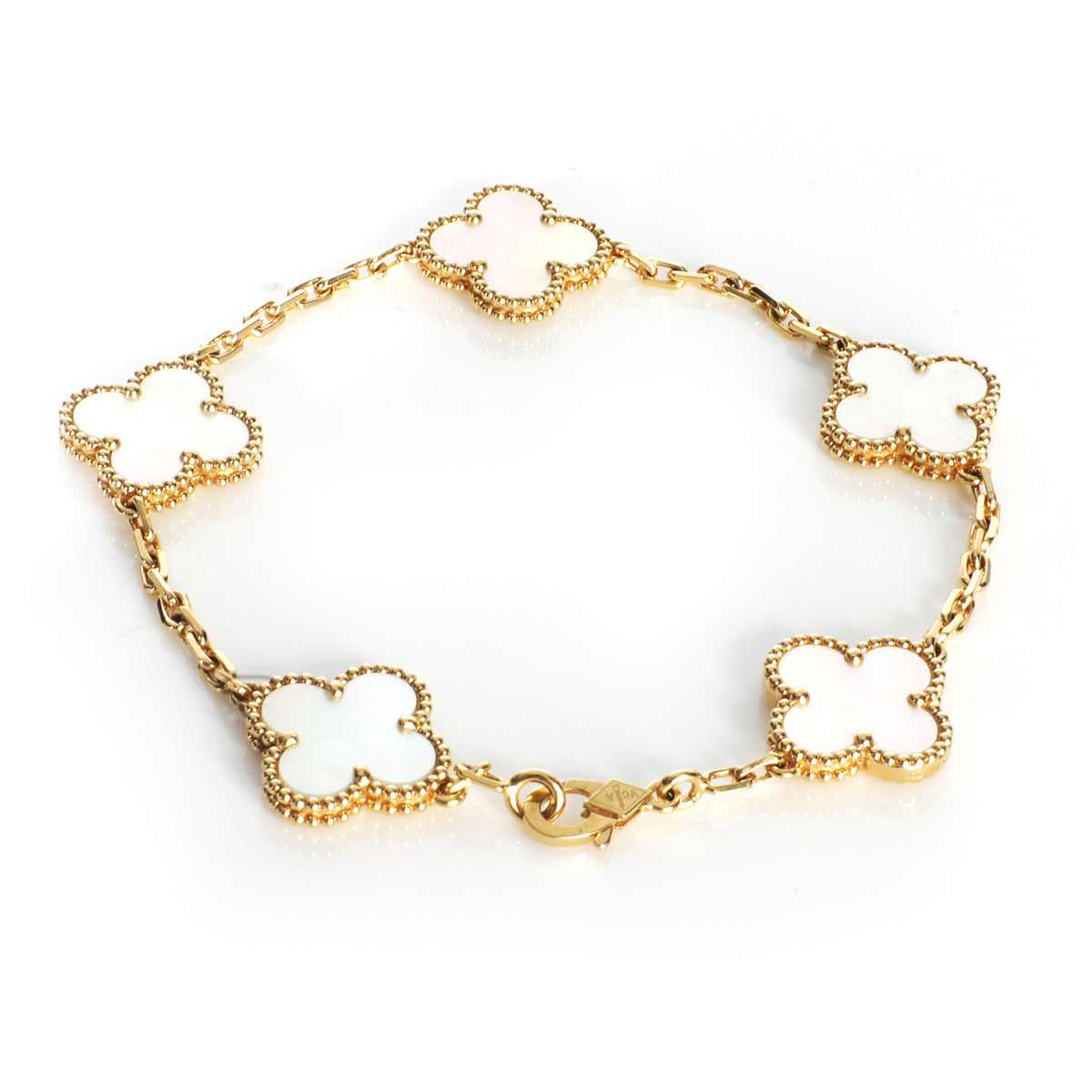 Yellow Gold Mother Of Pearl Vintage Alhambra Bracelet