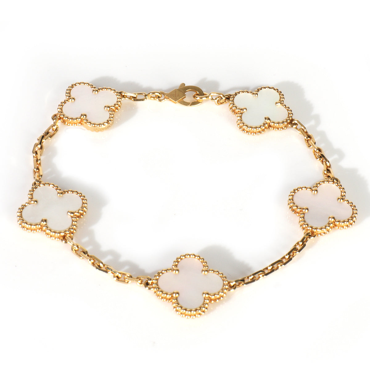 Yellow Gold Mother Of Pearl Vintage Alhambra Bracelet