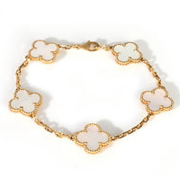 Yellow Gold Mother Of Pearl Vintage Alhambra Bracelet