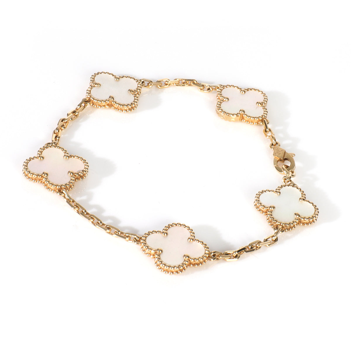 Yellow Gold Mother Of Pearl Vintage Alhambra Bracelet