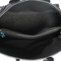 Grey Grained Calfskin Small Souple Sac De Jour